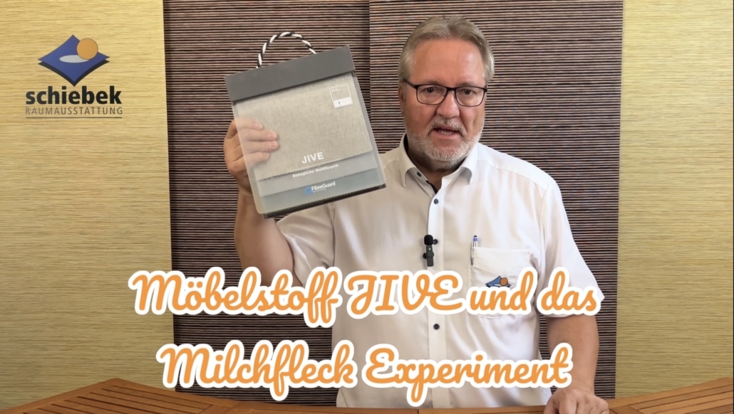 Möbelstoff JIVE und das Milchfleck Experiment